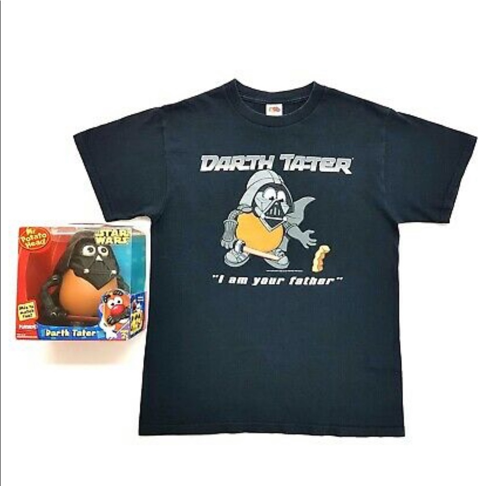 Vintage Star Wars Darth Tater Tee Black Size M